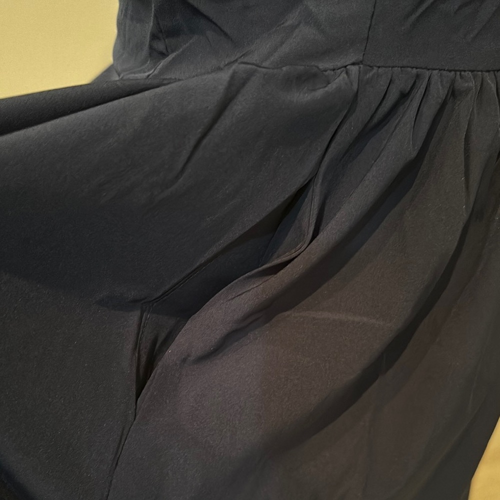 Elegant Navy Blue Strapless Dress - Picture 3 of 5